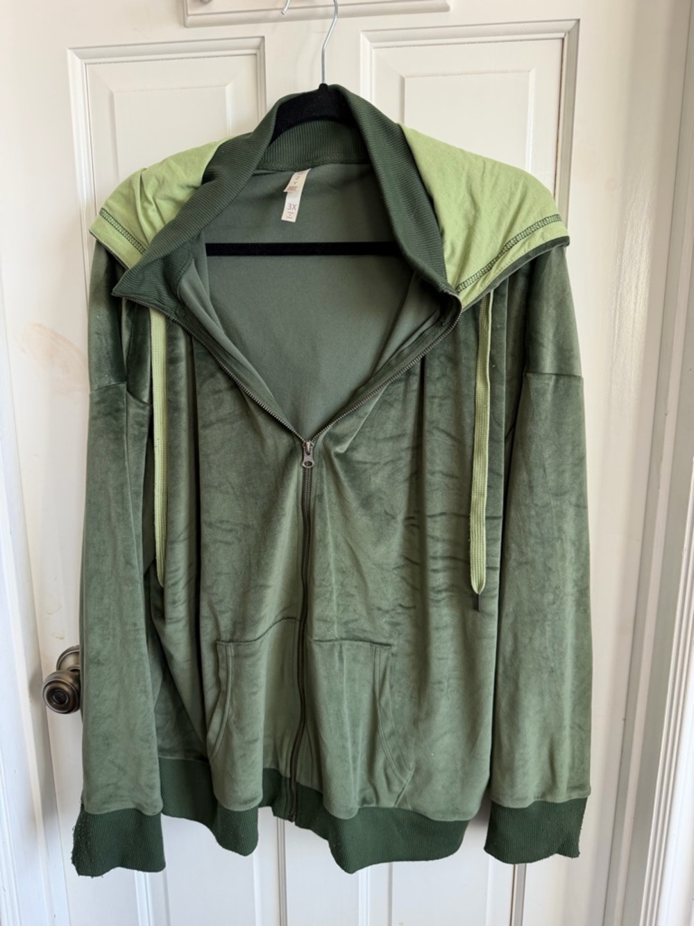 LuLaRoe Cozy Velour Hoodie in Olive Green